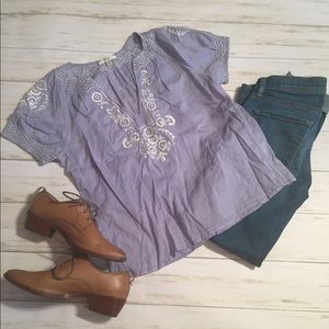 J.Crew Embroidered Top